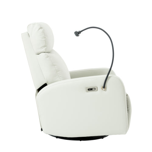 270° Power Swivel Rocker Recliner Chair, Electric Glider Reclining Sofa with USB Ports, Power Swivel Glider, Rocking Chair Nursery Recliners for Living Room Bedroom(Light Gray+270° Swivel)