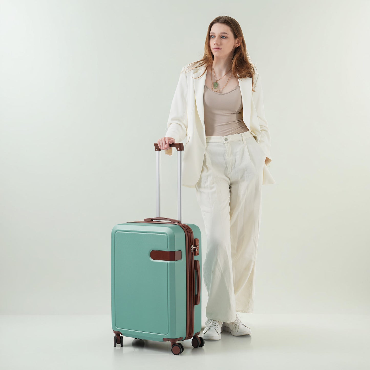 4 Piece Luggage Set with Compression Packing Cubes for Suitcase Expanable Spinner Wheels Lightweight Suitcase with TSA Lock 16 IN+20IN+24IN+28IN