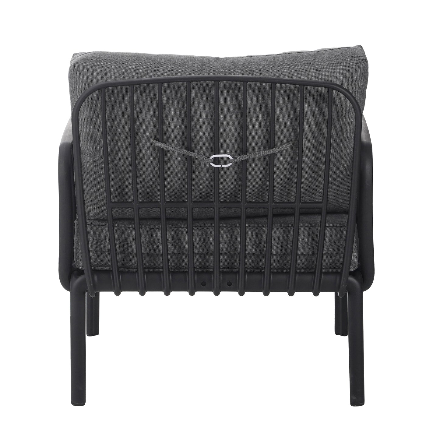 Outdoor Patio Club Chair, Modern Patio Furniture, Waterproof Thick Cushion Deep Seating for Porch, Balcony, Black & Dark Gray
