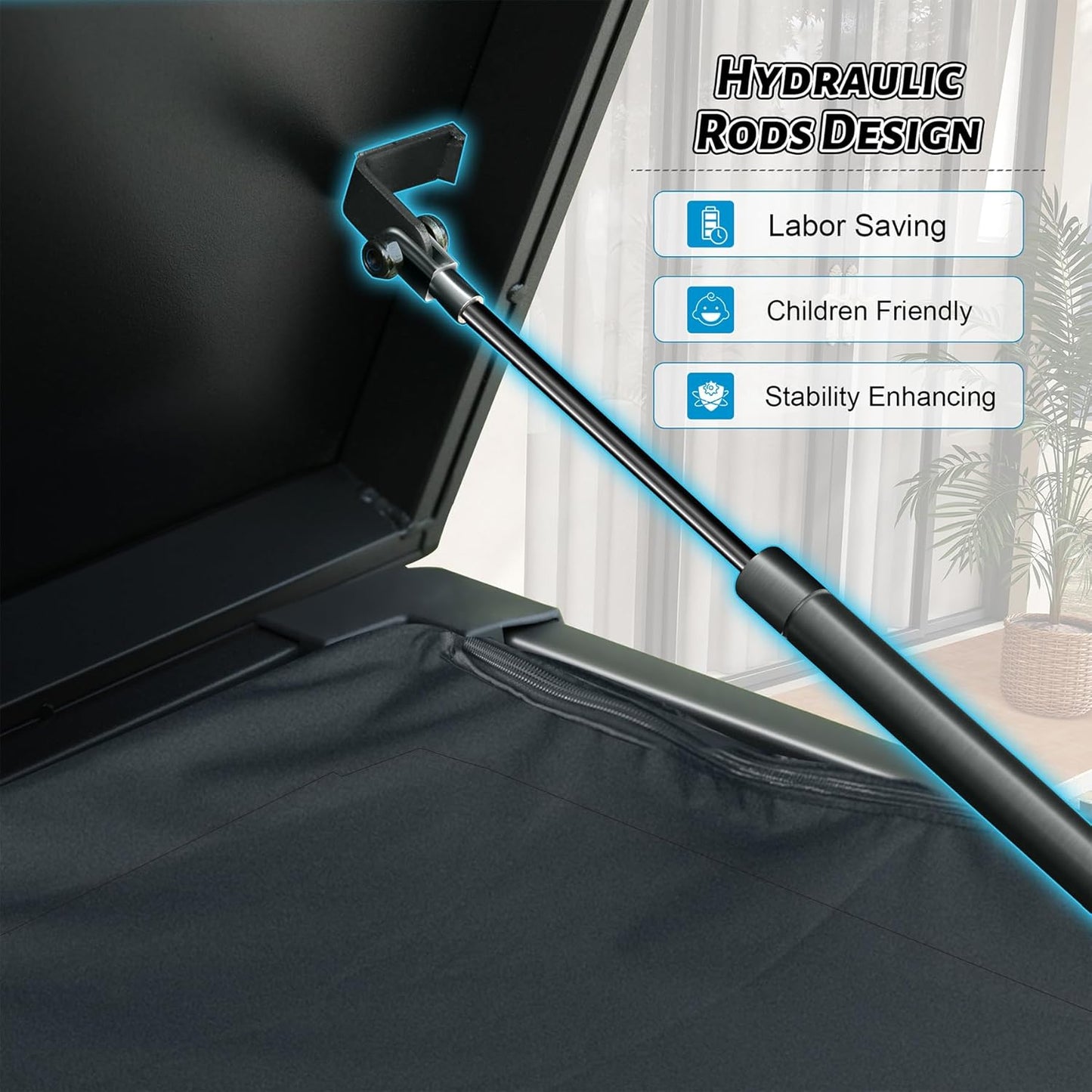 Outdoor Storage Box, 120 Gallon Metal Deck Box Built-in a Oxford Fabric Storage Bag, Lockable & Waterproof Outside Patio Storage Box for Cushions, Pillows, Tools, Pool Floats- Gray