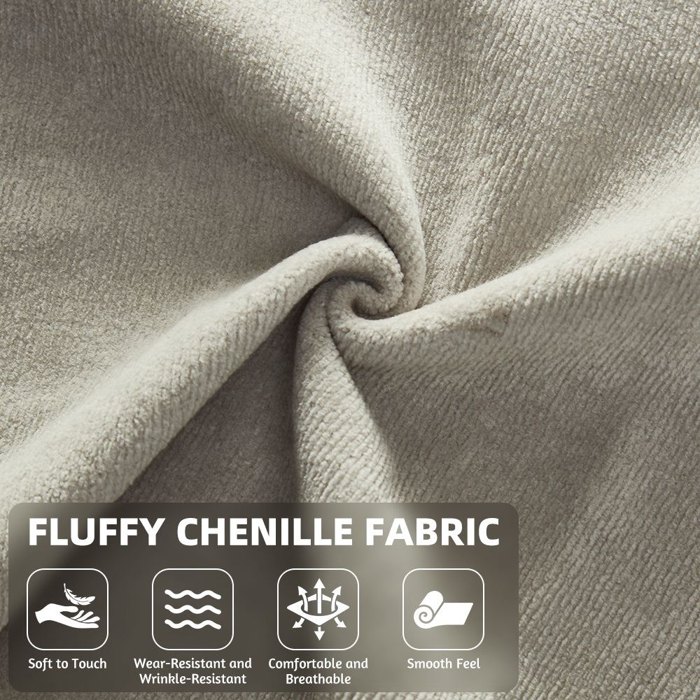 86.6"Multifunctional Convertible Sofa Bed with 2 Removable Backrests and 2 Pillows,Fuffy Chenille Fabric Sofa,Chaise Lounge,Game Pad,DIY Modern Upholstered Couch,Deep Seat Couch for Living Room,Office