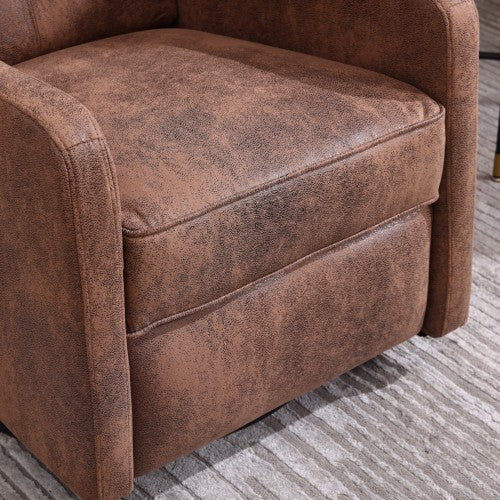 COOLMORE Rocking Recliner Chair,360 Degree Swivel Nursery Rocking Chair,Glider Chair,Modern Small Rocking Swivel Recliner Chair for Bedroom,Living Room Chair Home Theater Seat (Coffee)