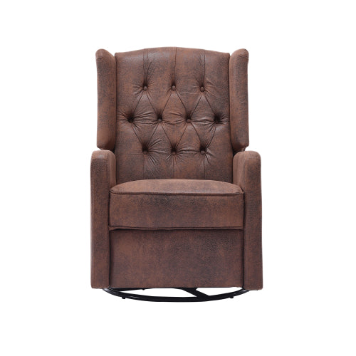 COOLMORE Rocking Recliner Chair,360 Degree Swivel Nursery Rocking Chair,Glider Chair,Modern Small Rocking Swivel Recliner Chair for Bedroom,Living Room Chair Home Theater Seat (Coffee)