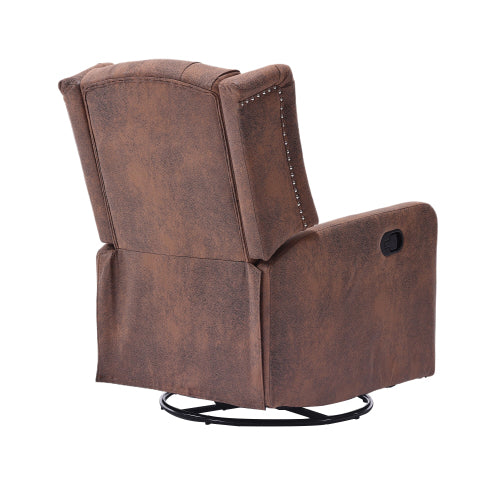 COOLMORE Rocking Recliner Chair,360 Degree Swivel Nursery Rocking Chair,Glider Chair,Modern Small Rocking Swivel Recliner Chair for Bedroom,Living Room Chair Home Theater Seat (Coffee)