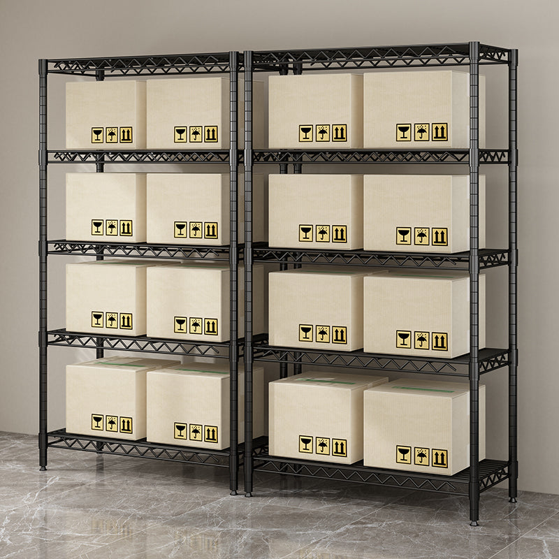 Wire Shelving Metal Storage Rack Adjustable Shelves, Standing Storage Shelf Units for Laundry Bathroom Kitchen Pantry Closet(Black, 42L x 17.99W x 71H)