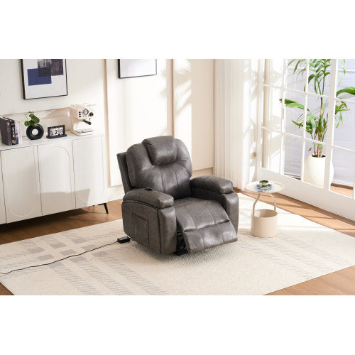 Power Lift Recliner Chair with Massage for Elderly, Overstuffed Wide Recliners, Heavy Duty and Safety Motion Reclining Mechanism