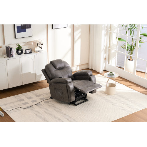 Power Lift Recliner Chair with Massage for Elderly, Overstuffed Wide Recliners, Heavy Duty and Safety Motion Reclining Mechanism