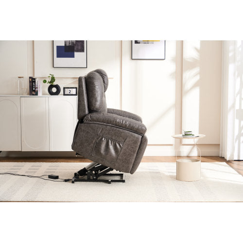 Power Lift Recliner Chair with Massage for Elderly, Overstuffed Wide Recliners, Heavy Duty and Safety Motion Reclining Mechanism