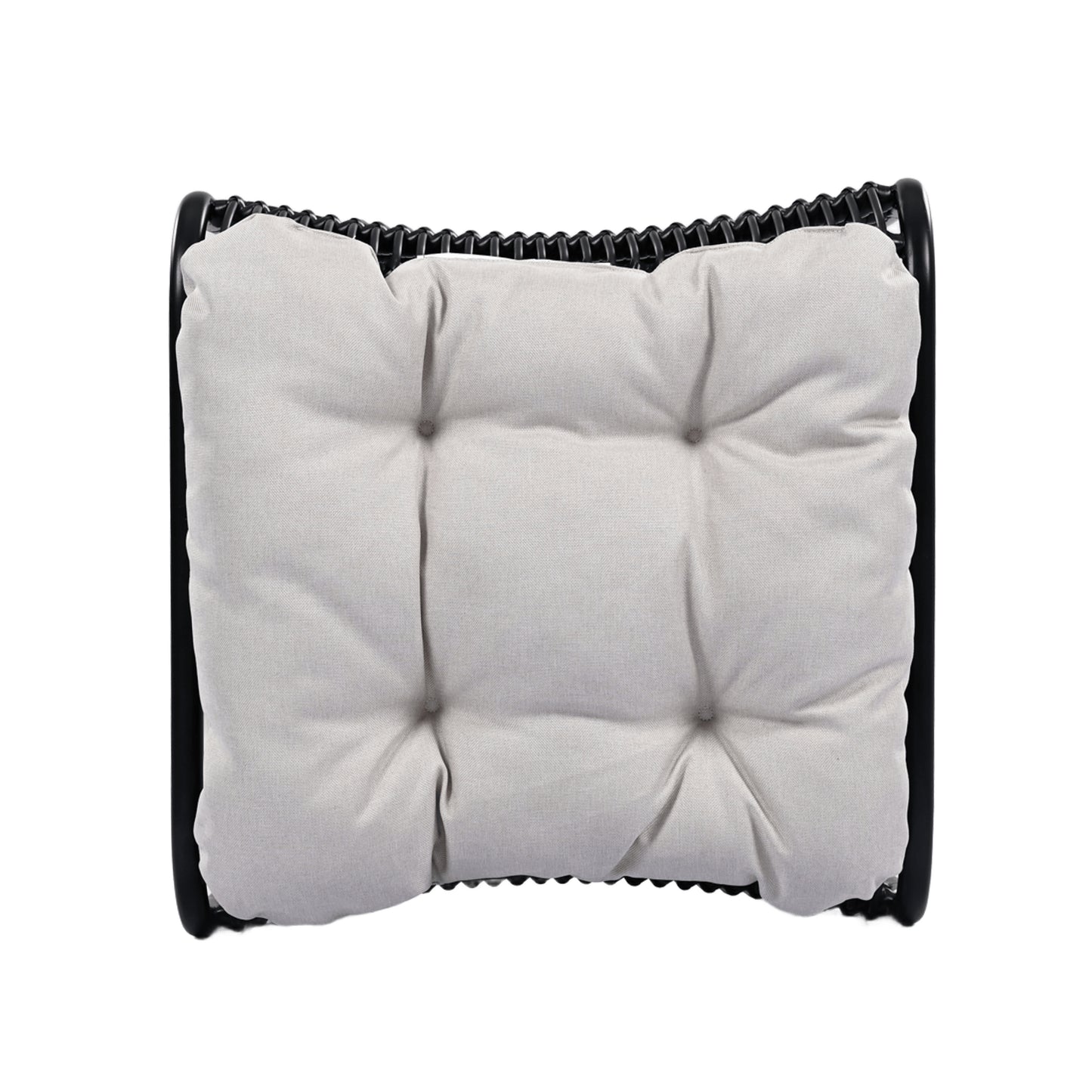 3 Pieces Wicker Outdoor Patio Furniture Set with Lounge Chair, Balcony Chairs Table Set with Cushions, Ottoman, Patio Conversation Sets for Garden ,Deck,and Porch, Black & Beige