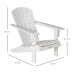 Outsunny Adirondack Chair with Cup Holder, All Weather Patio Chair HDPE Lounger, Fire Pit Seating High Back and Wide Seat for Outdoor, Backyard, Garden, Deck, Lawn, White