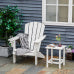 Outsunny Adirondack Chair with Cup Holder, All Weather Patio Chair HDPE Lounger, Fire Pit Seating High Back and Wide Seat for Outdoor, Backyard, Garden, Deck, Lawn, White