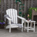 Outsunny Adirondack Chair with Cup Holder, All Weather Patio Chair HDPE Lounger, Fire Pit Seating High Back and Wide Seat for Outdoor, Backyard, Garden, Deck, Lawn, White