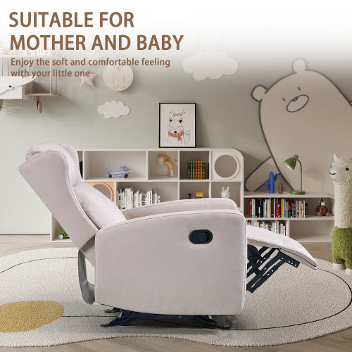 Rocking Recliner Chair for Living Room, Adjustable Modern Recliner Chair, Recliner Sofa with Lumbar Support, Classic and Traditional Recliner Chair with Comfortable Arm and Back Sofa(Light Gray)