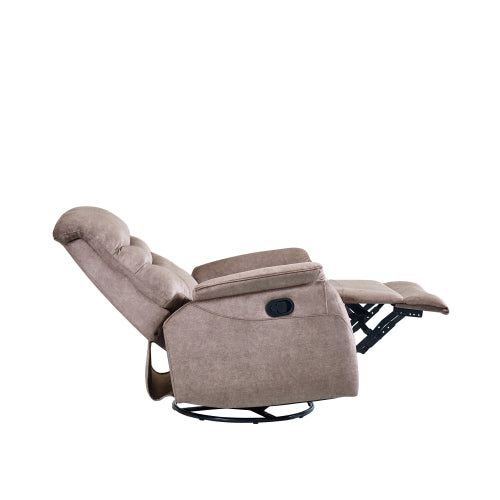 Rocking Swivel Recliner Chair for Living Room, 360 Degree Swivel, Adjustable Modern Reclining Chair, Classic and Traditional Recliner Sofa with Lumbar Support (Dark Grey)