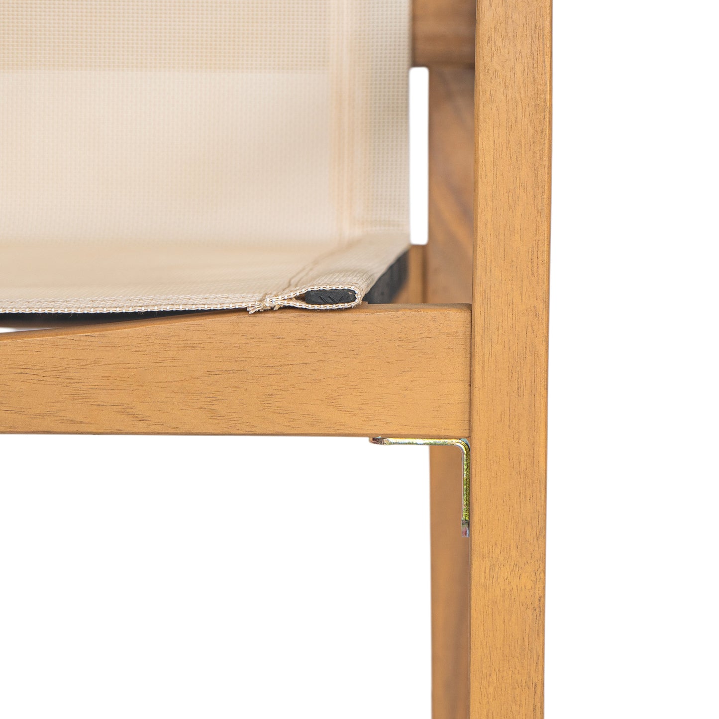 DINING CHAIR,Set of 2,Teak Frame+ Beige Textile