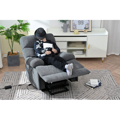 Oversized Power Lift Recliner Chair for Elderly, Electric Fabric Recliner Chair for Seniors, Home Theater Seating,Reclining Sofa Chair with Remote Control,Side Pocket ,Spacious Seat(Dark Gray)