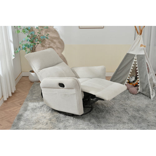 360° Swivel Rocker Recliner Chair,Swivel Nursery Rocking Chair,Glider Chair,Modern Rocking Swivel Recliner Chair for Bedroom,Living Room Chair Home Theater Seating(Fabric Gray+360°Swivel )