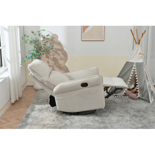 360° Swivel Rocker Recliner Chair,Swivel Nursery Rocking Chair,Glider Chair,Modern Rocking Swivel Recliner Chair for Bedroom,Living Room Chair Home Theater Seating(Fabric Gray+360°Swivel )