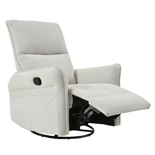 360° Swivel Rocker Recliner Chair,Swivel Nursery Rocking Chair,Glider Chair,Modern Rocking Swivel Recliner Chair for Bedroom,Living Room Chair Home Theater Seating(Fabric Gray+360°Swivel )