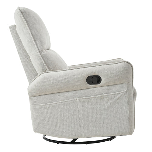 360° Swivel Rocker Recliner Chair,Swivel Nursery Rocking Chair,Glider Chair,Modern Rocking Swivel Recliner Chair for Bedroom,Living Room Chair Home Theater Seating(Fabric Gray+360°Swivel )