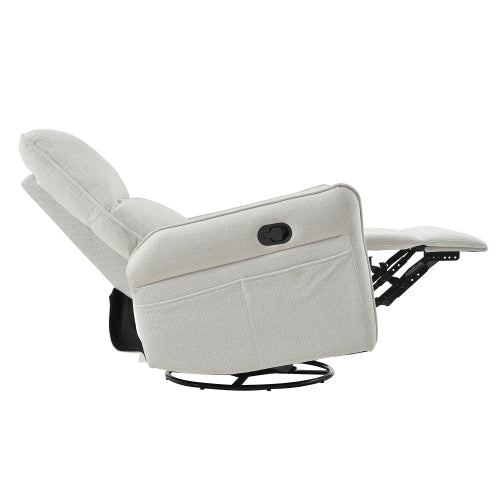 360° Swivel Rocker Recliner Chair,Swivel Nursery Rocking Chair,Glider Chair,Modern Rocking Swivel Recliner Chair for Bedroom,Living Room Chair Home Theater Seating(Fabric Gray+360°Swivel )