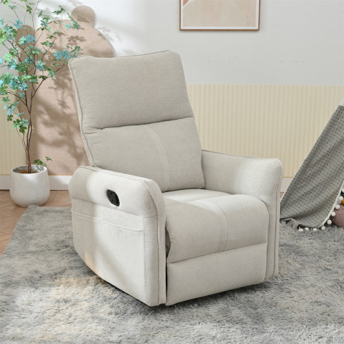 360° Swivel Rocker Recliner Chair,Swivel Nursery Rocking Chair,Glider Chair,Modern Rocking Swivel Recliner Chair for Bedroom,Living Room Chair Home Theater Seating(Fabric Gray+360°Swivel )