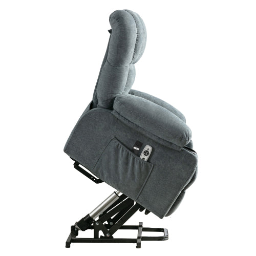 Power Electric massage lift lounge chair, suitable for the elderly, with heating and vibration functions, with USB, can be used for lying down. BLUE