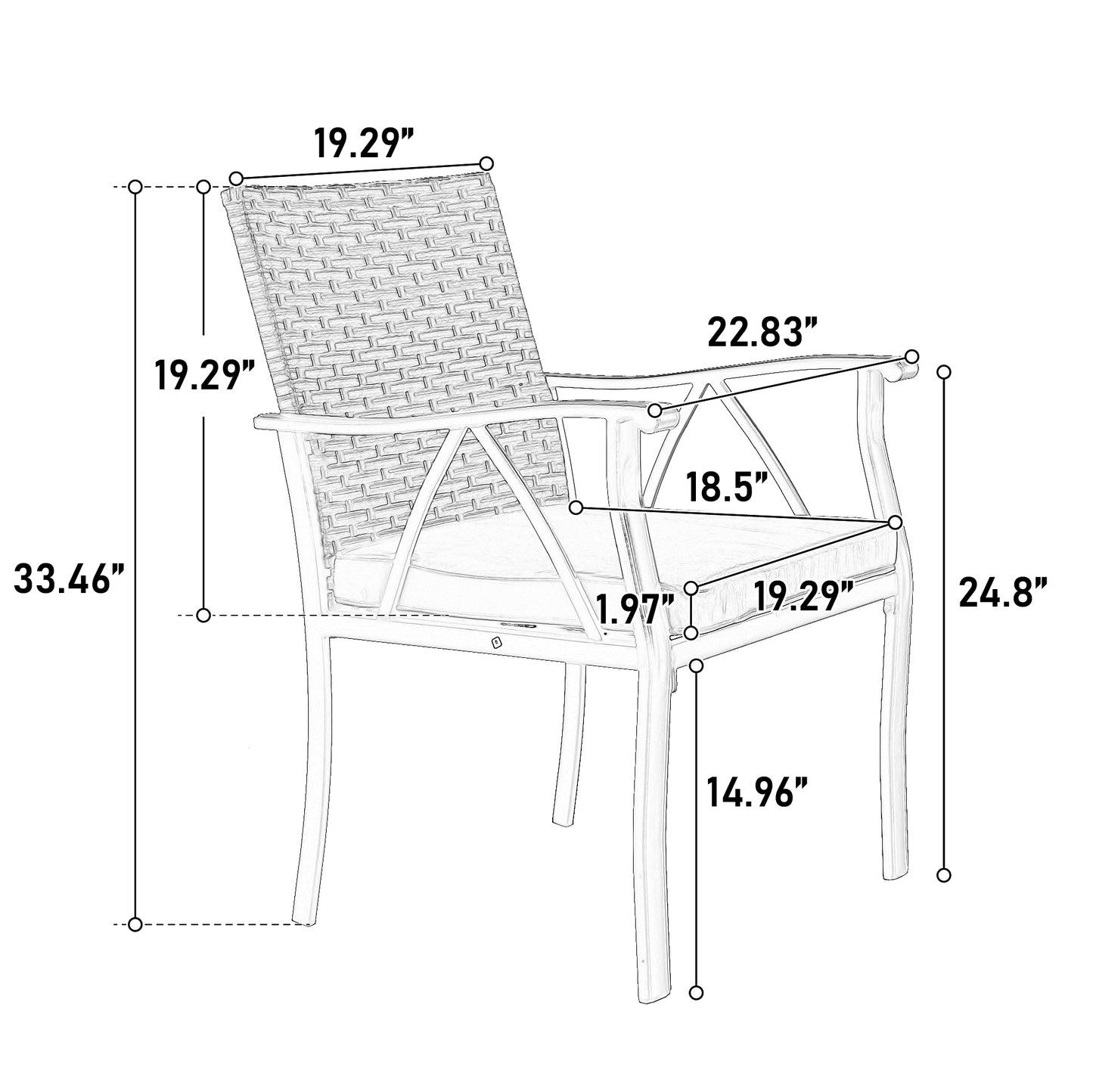 7 Piece Patio Dining Set ,Outdoor Wicker Furniture Set for Backyard Garden Deck Poolside with 2 Cushions Swivel Rocker Chairs,4 Cushions chairs,Table Top, Removable Cushions