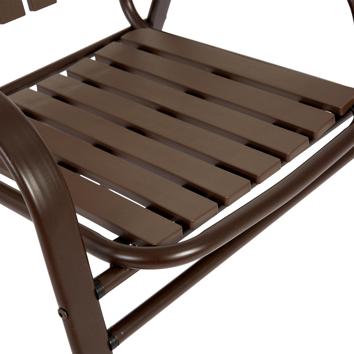 5-Piece Plastic chair and steel table Outdoor Dining Set, plastic Chairs and Table Set for Garden Patio, Brown