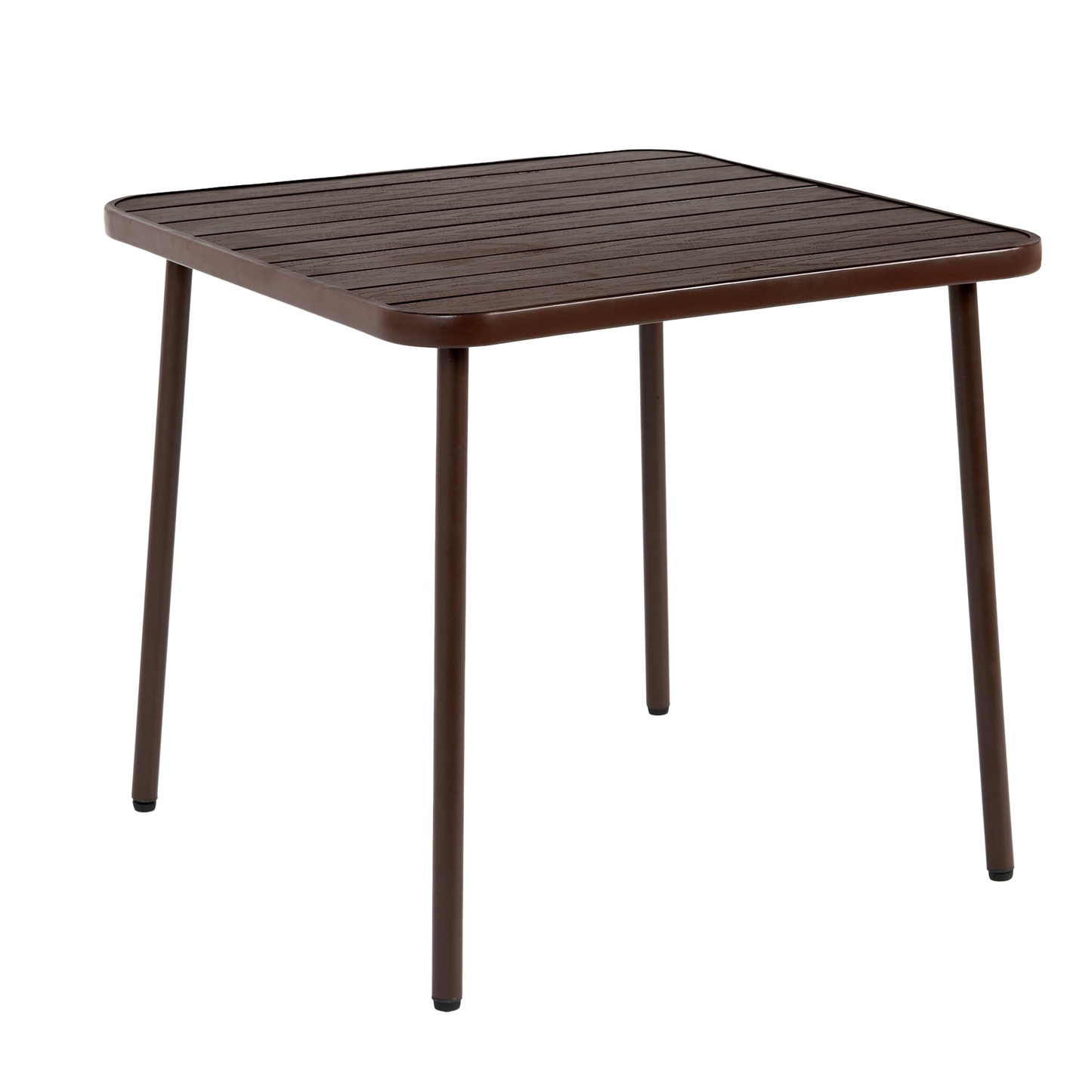 5-Piece Plastic chair and steel table Outdoor Dining Set, plastic Chairs and Table Set for Garden Patio, Brown