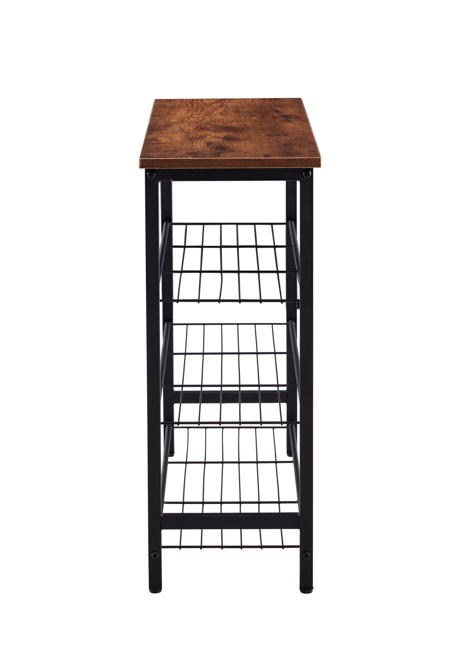 DN 4-Tier Metal Shoe Rack, Modern Multifunctional Shoe Storage Shelf with MDF Top Board, 1 pc per carton