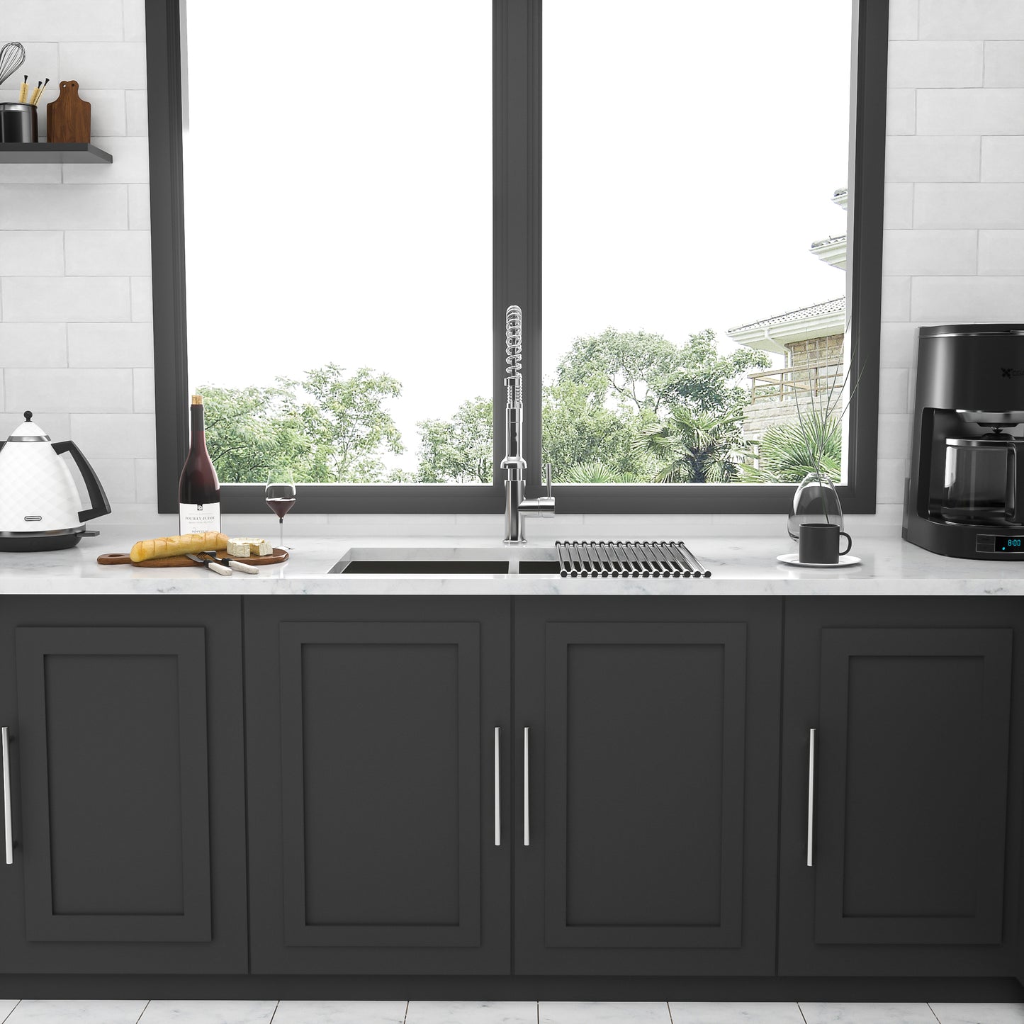 16 Gauge Stainless Steel 32 x 18 x 9 inch Undermount Double Bowl Kitchen Sink (50/50) with 9 Inch Deep Sink