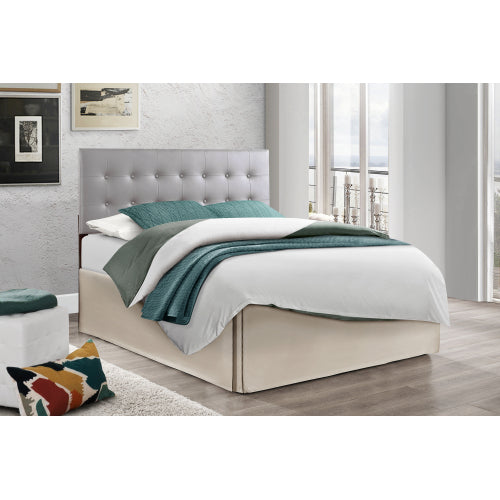 Queen Bed Headboard For Modern Comfort, Light Grey