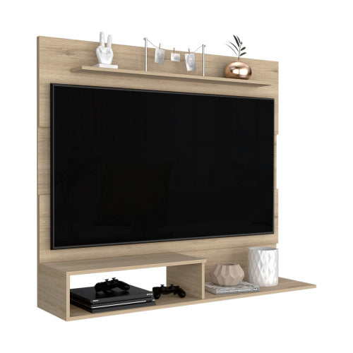 43.3 Inch Light Pine Floating Wall Entertainment Center for TVs Up To 55 Inch