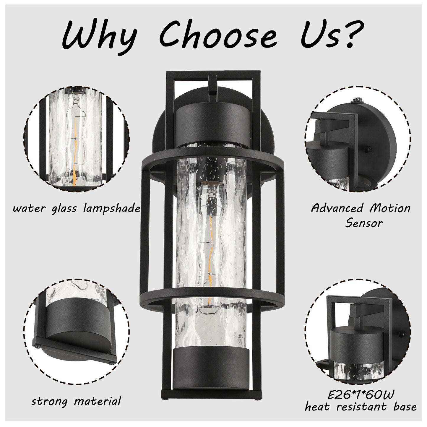 " Dusk to Dawn Outdoor Hardwired Wall Lantern Sconce with No Bulbs Included"