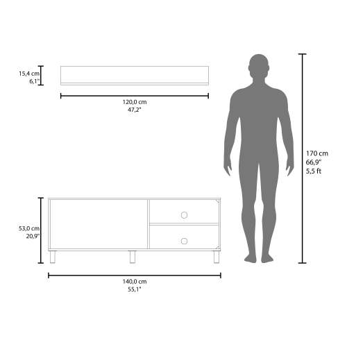 Compact White Minimalist 20 Inch Small TV Stand with Pneumatic Lift Door