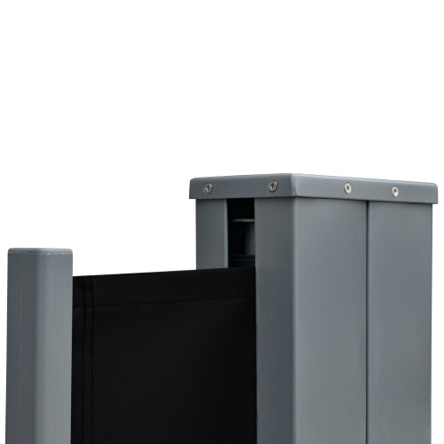 Outsunny 20' Double Retractable Patio Side Awning Garden Sun Shade with UV-Fighting Screen, Auto Pull-Back Function, & Steel Frame, Outdoor or Indoor Use, Black