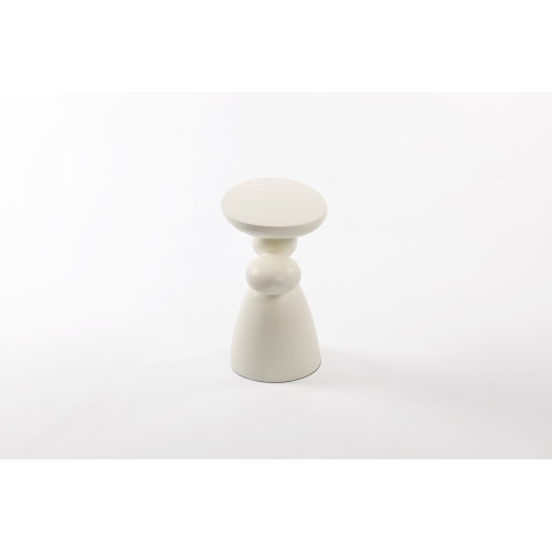 Lucky Stone Fiberglass Side Table, Wabi-Sabi Decorative Corner Coffee Table