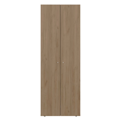 Armoire 66.9" H, 2 Doors, 4 Shelves, Natural Oak / White - Bedroom