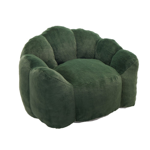 Green Lotus-Style Compressed Adult Bean Bag Sofa with Pull Ring