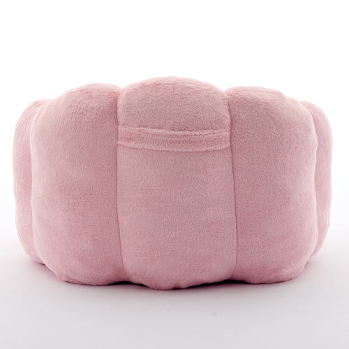 Pink Lotus-Shape Compression Bean Bag Sofa with Pull Ring, No Assembly