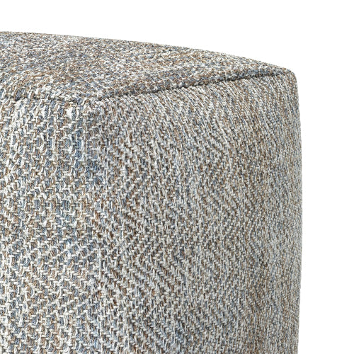Nate 18 Inch Square Pouf Ottoman Handwoven Cotton Footrest Accent Seat