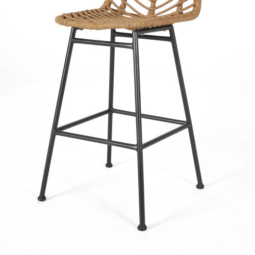 Sawtelle Outdoor Wicker Barstools (Set of 2)