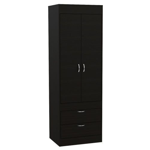 Armoire, Rod, Double Door, Two Drawers, Metal Handles