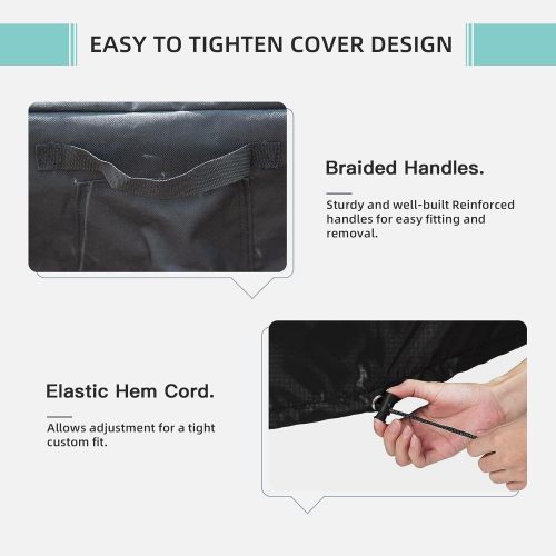 Waterproof Patio Lounge Chair Cover Heavy Duty Outdoor Chaise Lounge Covers,Wind-resistant Dust-Proof with Elastic Hem Cords (77"(L)x26"(W)x15.4"(H), Black