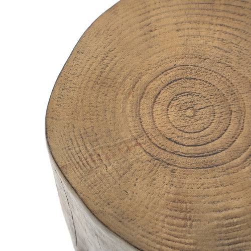 16.25 inch MGO Side Table, Hand-Painted Wood Stump Accent Table for Both Indoor and Outdoor Use