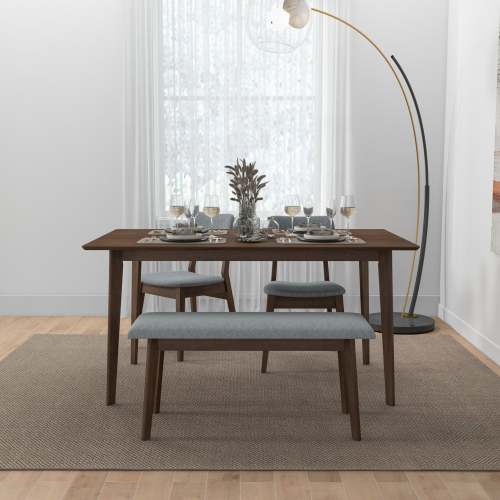 Carlos Fabric Upholstered Solid Wood Bench