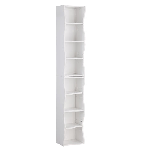 Ultra-Thin 8-Layer Wavy Border Bookshelf Detachable Combined Adjustable Shelf Home Office Storage Rack