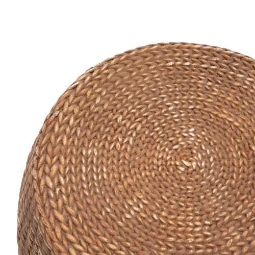 Nydia Outdoor Patio Drum-Shaped MGO Side Table, Brown