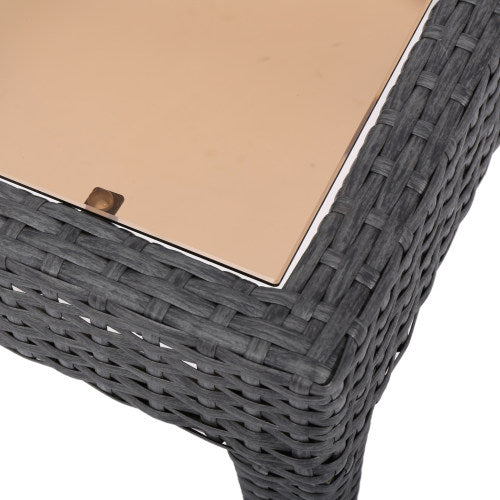 Outdoor Antibes Wicker Side Table,Accent Table,Grey